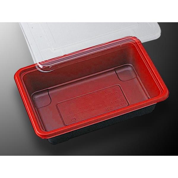 CTカツ重(赤-BK)透明蓋付 【50枚】